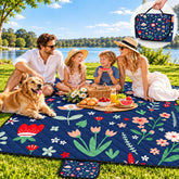 Poedist Extra Large Picnic Blanket in dark blue, folded view