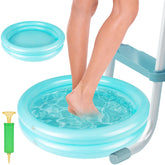 POILKMNI inflatable pool foot bath basin green front view