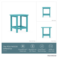 Polywood South Beach 18-inch side table with drinks on it