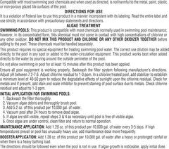 Pool Mate 4-Pack Premium Pool Algaecide instructions