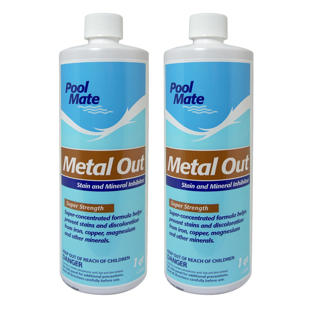 Pool Mate Metal Out 2-Pack concentrated pool stain remover bottles