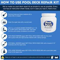Pool Patch instructions and liquid cement bonder included