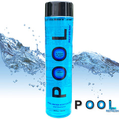 Pool Refresh bottle with blue liquid inside