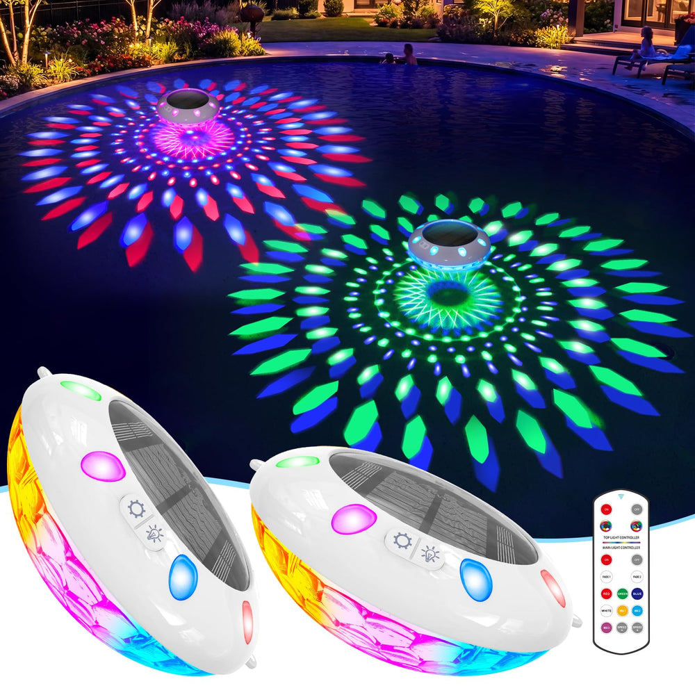 Pooldecor Floating Pool Light clear model floating on water