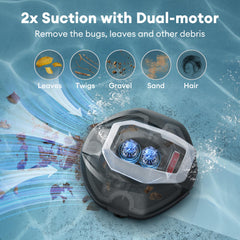 Pooleco Robotic Pool Cleaner on an above-ground pool