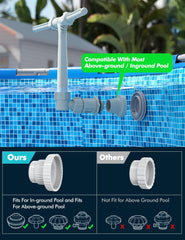 POOLHACKER fountain attached to an above ground pool
