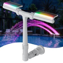 POOLHACKER Solar Pool Fountain front view with LED lights