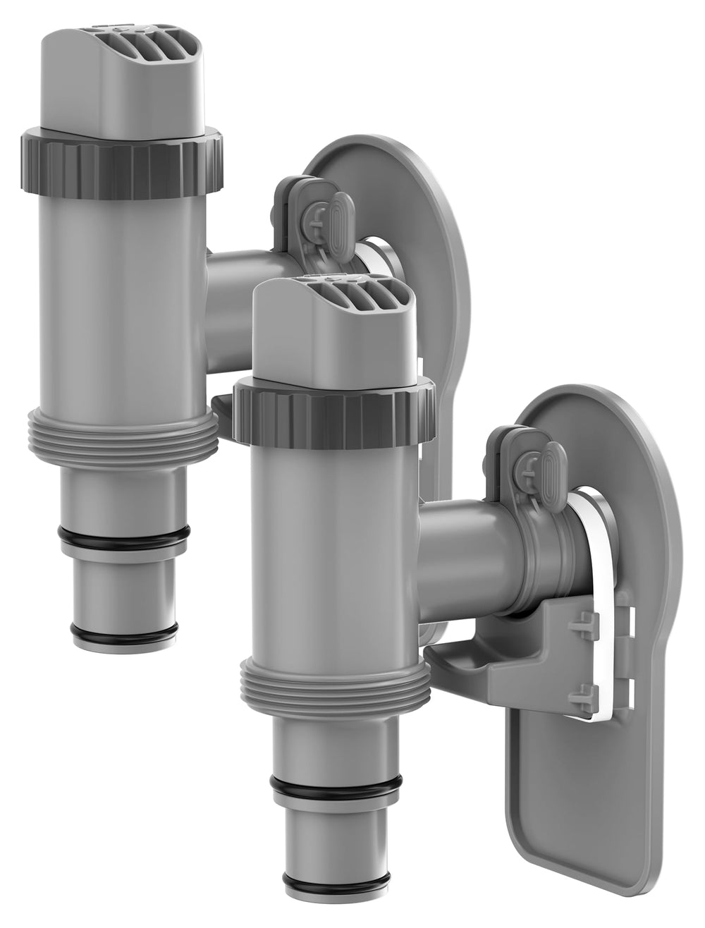 POOLHOUR 2 Pack Plunger Valves with Pipe Holders front view