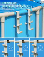 POOLHOUR 3-Hook Pool Pole Hanger mounted on a pool wall
