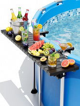 POOLHOUR Above Ground Pool Bar Table front view in black