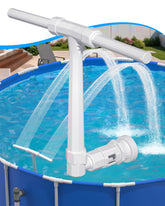 POOLHOUR Dual Spray Pool Fountain front view in ivory white
