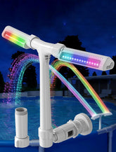 POOLHOUR Pool Fountain with rainbow lights front view