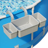 POOLHOUR Poolside Basket gray model front view with cup holders