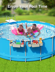 POOLHOUR Poolside Basket side view showing adjustable support rod