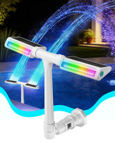 POOLHOUR Solar Pool Fountain front view with lights