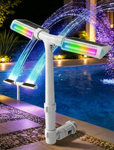 POOLHOUR Solar Pool Fountain gray model with LED lights
