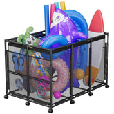 POOLHOUR XXL Large Pool Float Storage Bin front view in black