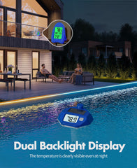 PoolLeader thermometer displaying large LCD screen with clear visibility