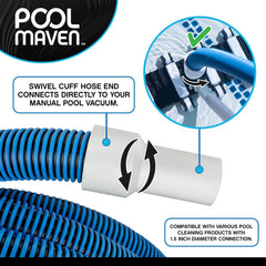 Poolmaven vacuum hose coiled for storage