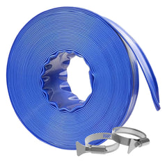 Poolvio Backwash Hose 2" x 50 ft, blue colour, front view