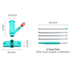POOLWHALE Mini Pool Vacuum with extension pole