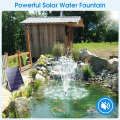 POPOSOAP solar fountain pump with adjustable nozzle in garden