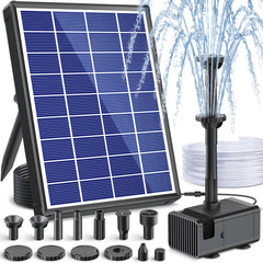 POPOSOAP Solar Fountain Pump with solar panel and nozzles