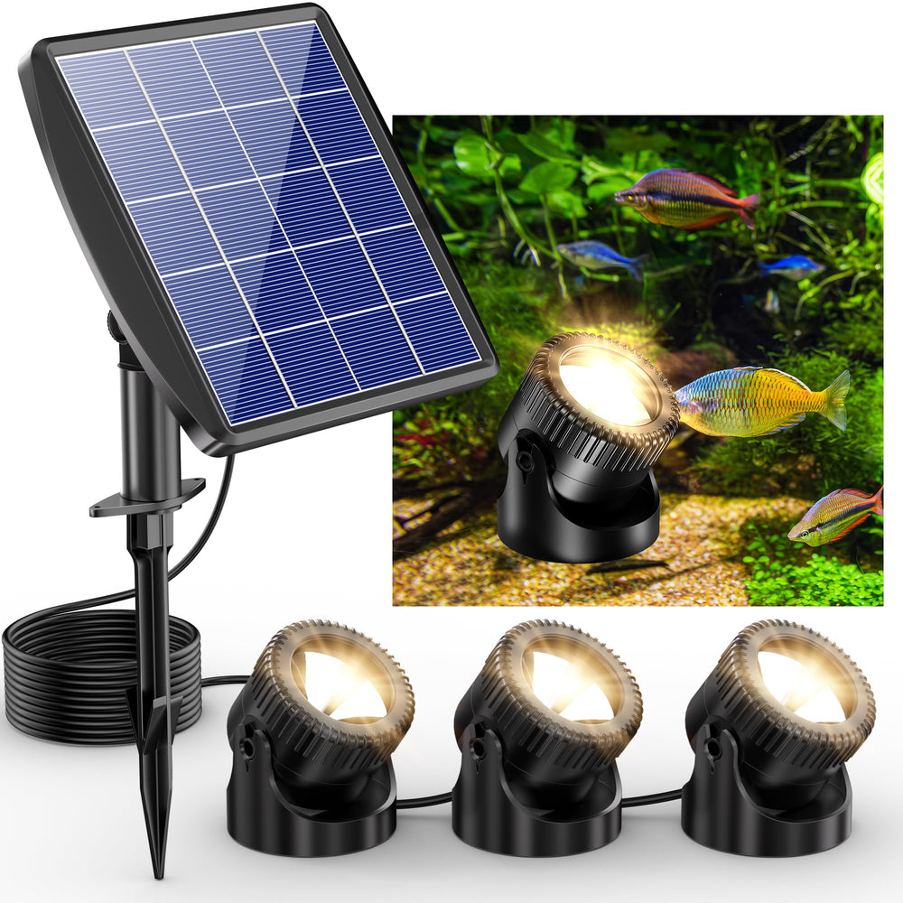POPOSOAP Solar Pond Lights with warm white LED, outdoor setting