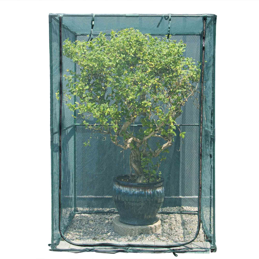 porayhut 4'x4' plant netting cover front view with green mesh