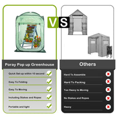 porayhut Pop Up Greenhouse Tent showing arched roof design
