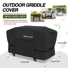 Porch Shield 36 inch griddle cover side view with handles