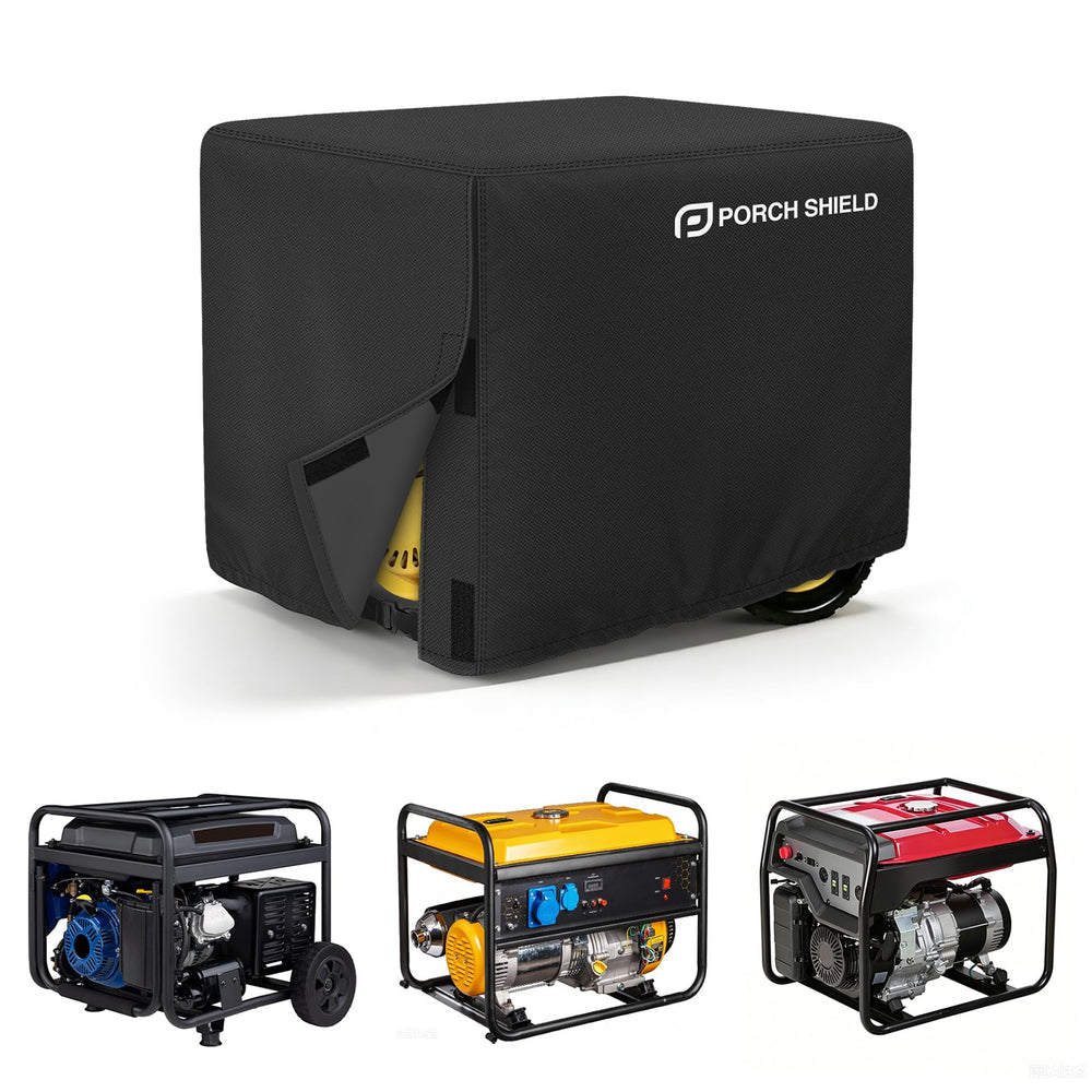 Porch Shield Generator Cover black fabric front view
