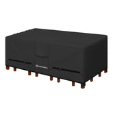 Porch Shield Rectangular Patio Table Cover, Black, front view