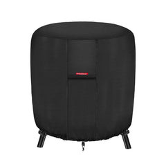 Porch Shield round fire pit cover 34"D x 32"H, black front view