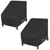 Porch Shield Waterproof Patio Chair Cover 2 Pack, black, front view