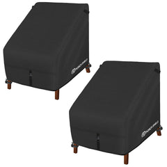 Porch Shield Waterproof Patio Chair Cover 2 Pack, black, front view
