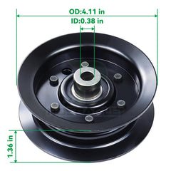 POSEAGLE 132-9420 Flat Idler Pulley side view showing precision machining