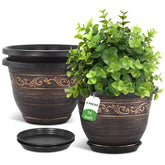 Pottiffe 14 Inch planter front view with saucer