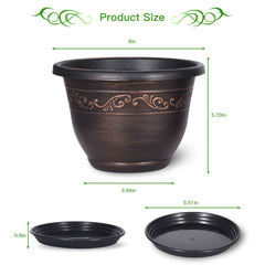 Pottiffe 8 Inch planter set showcasing retro design