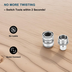 POWER TOWN Quick Connect Hose Fittings side view showcasing quick-connect design