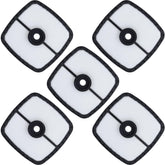 Powtol SRM 225 air filter front view, pack of 5