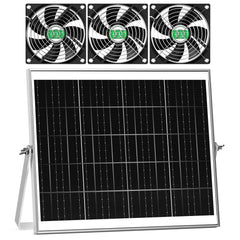 pqins Solar Greenhouse Fan Kit with solar panel and exhaust fan