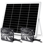 pqins solar powered fan kit dual 5-inch fans front view