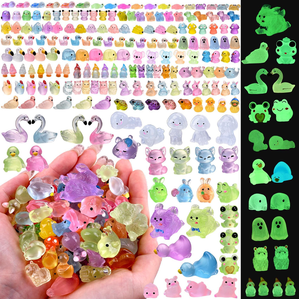 Prdingfy 200PCS multicolour mini resin animal figurines assortment