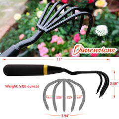 Precision garden rake with 5 tines from Kemaier