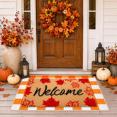Prewplam Fall Maple Leaf Welcome Doormat set with vibrant maple leaves