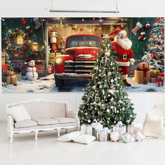 Printspree Christmas Garage Door Cover close-up of Santa Claus design