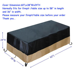 ProHome Direct Fire Pit Cover side view with adjustable drawstring