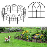 promitop 10.5 ft Decorative Garden Fence black metal panel front view
