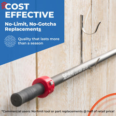 ProTuff Pool Pole Hanger installed on a wooden fence